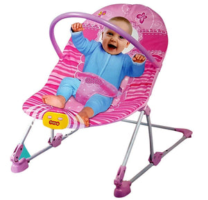 Toyshine Baby Rocker Bouncer Chair Infant to Toddler with Vibration & Music, Pink - B (TS-2022)