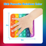 Toyshine Pack of 1 - Square, Pop Bubble, Fidget Popping Sounds Toy, BPA Free Silicone, Push Bubbles Toy for Autism Stress Reliever, Sensory Toy Pop It Toy (TS-2022)