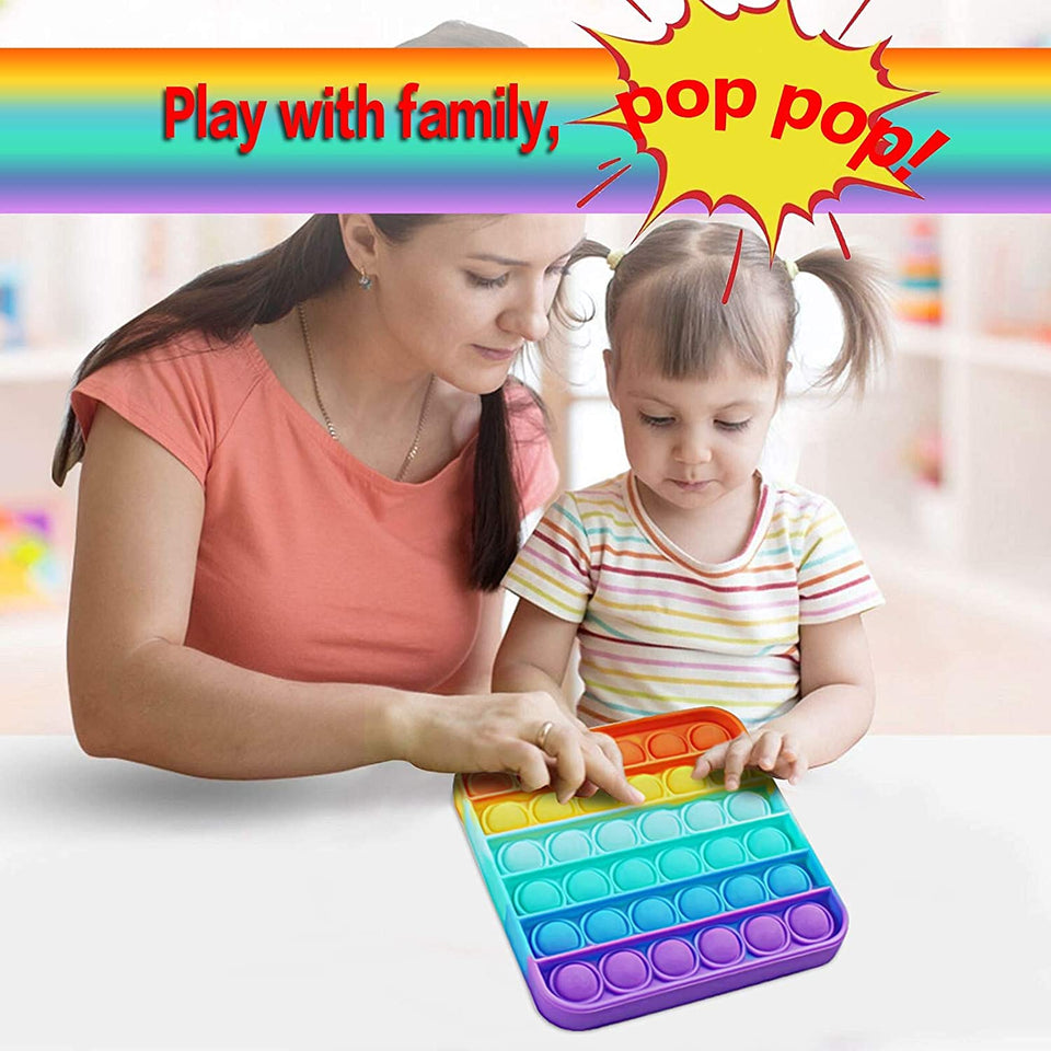 Toyshine Pack of 1 - Square, Pop Bubble, Fidget Popping Sounds Toy, BPA Free Silicone, Push Bubbles Toy for Autism Stress Reliever, Sensory Toy Pop It Toy (TS-2022)