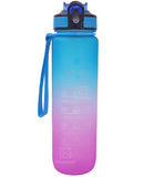Spanker You Did It Motivational Leakproof Water Bottle with Strap 30Oz (900 ML), Time Marker, BPA Free Fitness Sports Water Bottle, Blue Purple SSTP